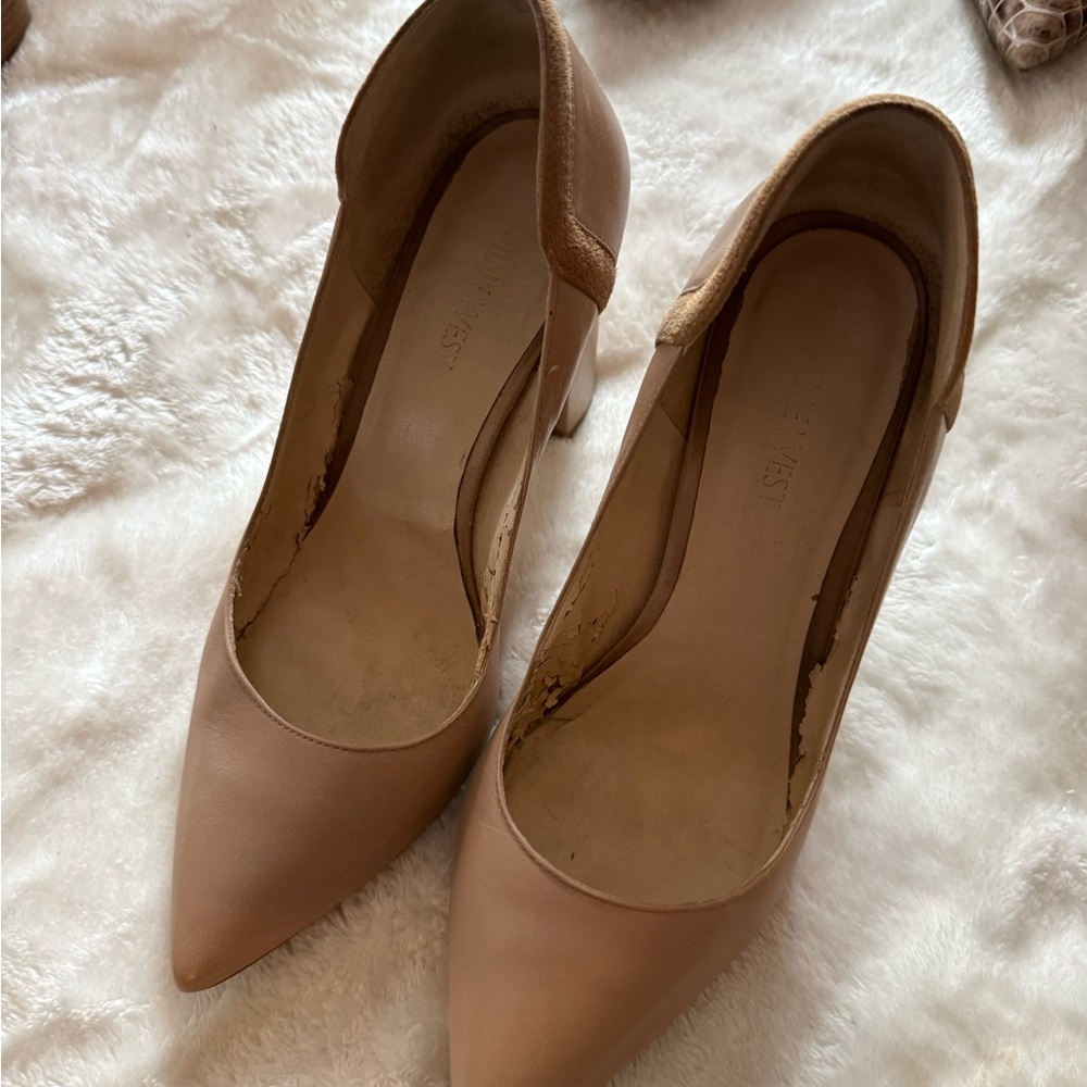 Nine West Pointed Toe Heels in Nude - Women's Pumps